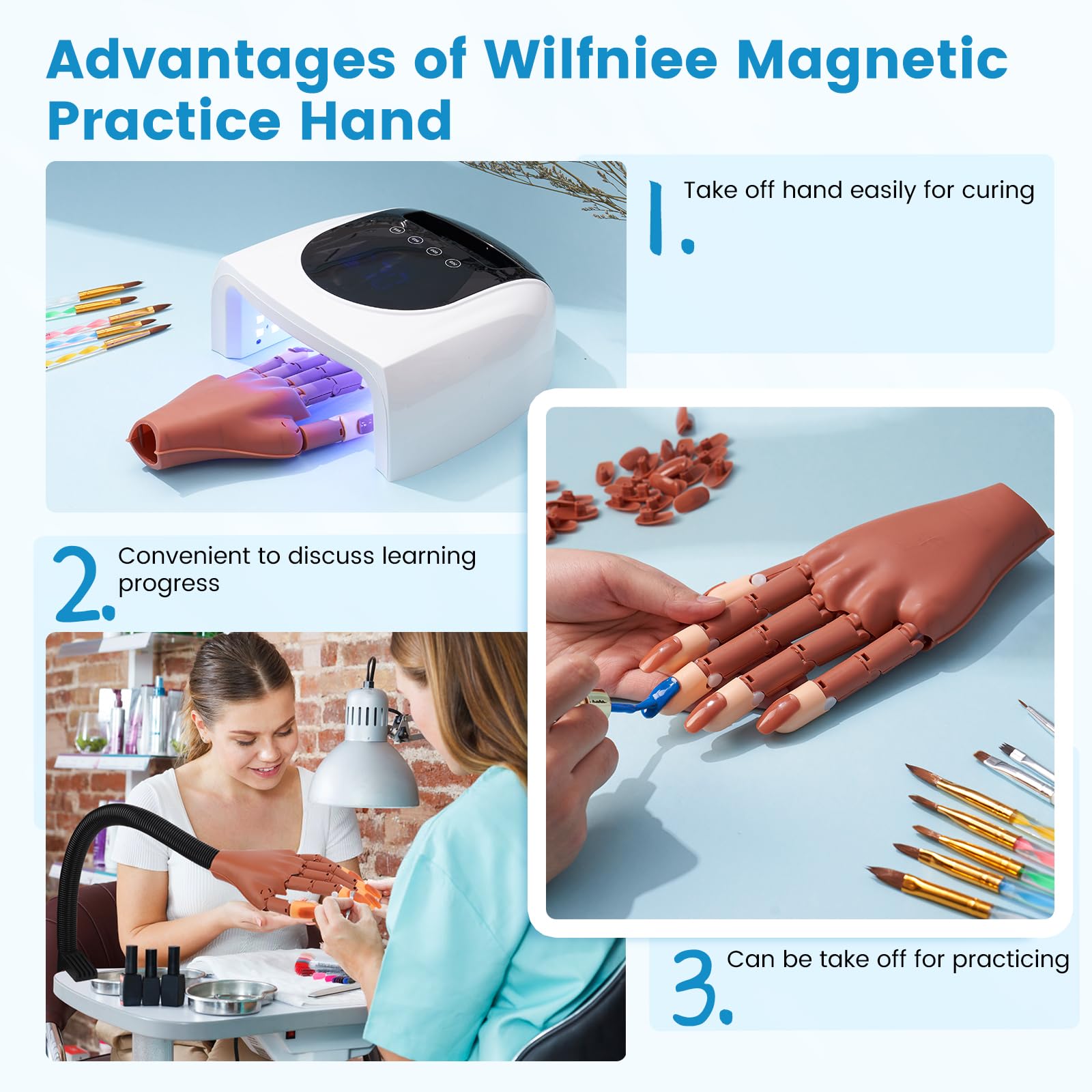 Wilfniee 100 extension tips expand you to longer nail designs.