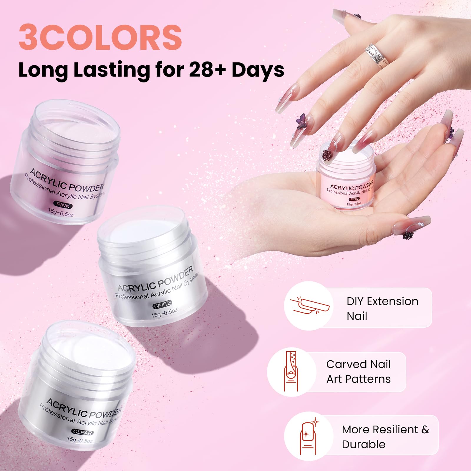 Wilfniee Acrylic Liquid 75ml provides smooth flow for durable enhancements