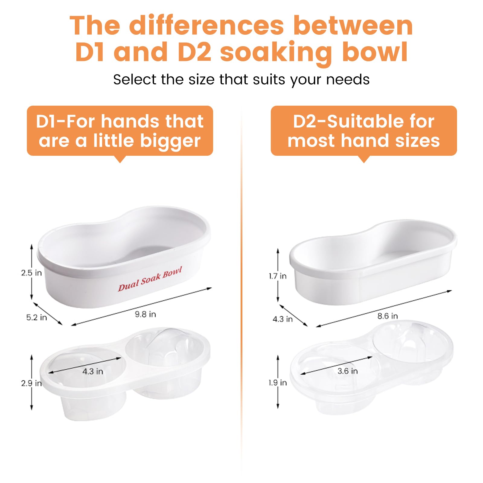 Wilfniee dual nail soaking bowl compact design saving counter space
