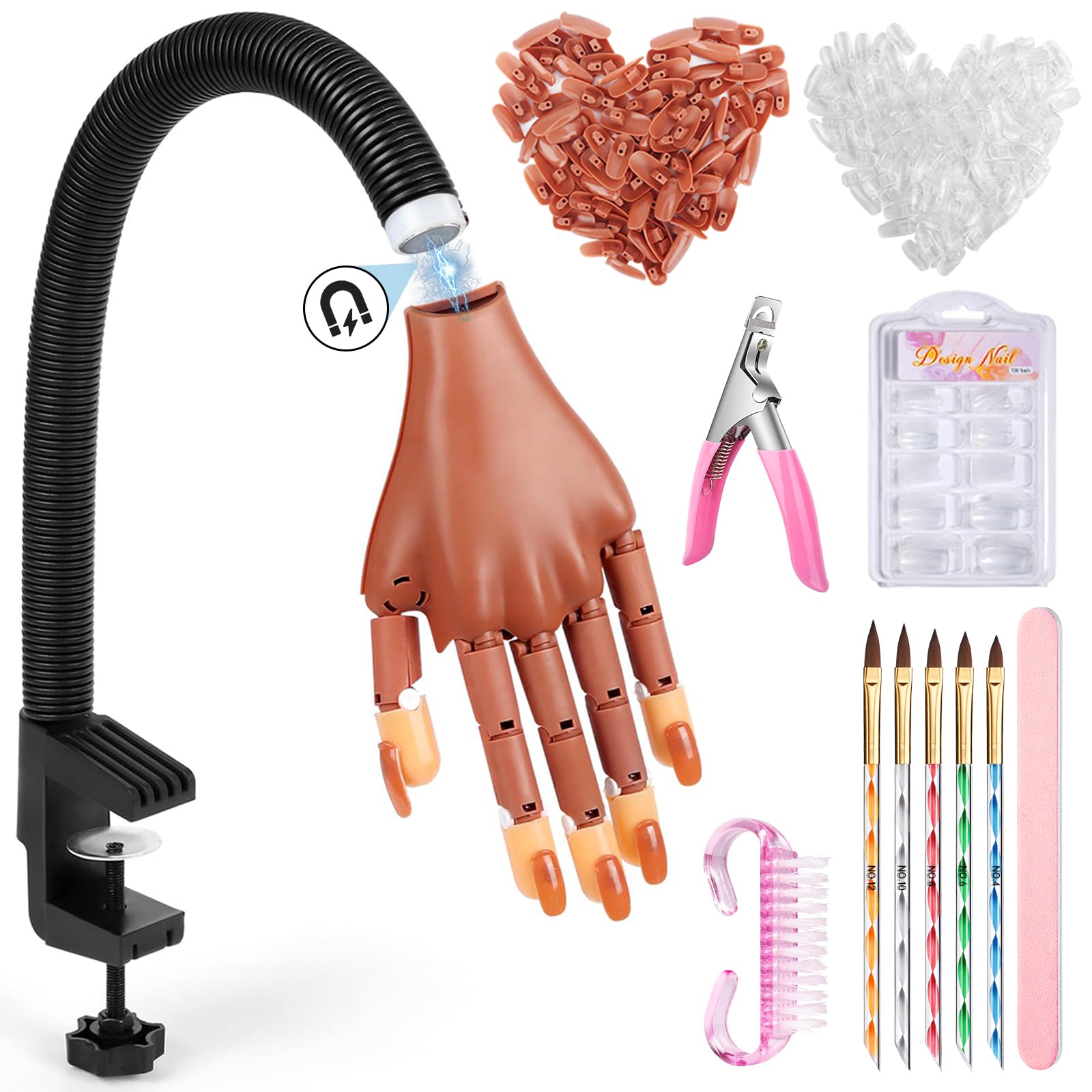 Wilfniee magnetic detachable palm lets you practice gel nails with quick, simple removals.