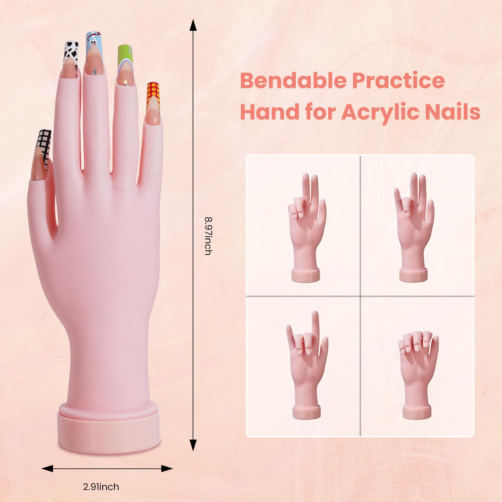 Wilfniee practice hand helps perfect nail art at home.