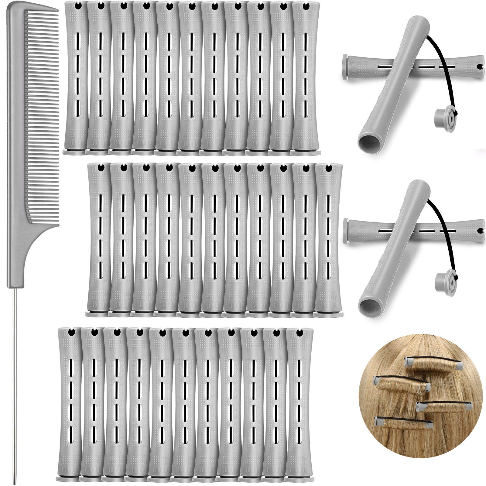 WILLBOND 36-piece cold wave rods for versatile home curling and salon-style waves.
