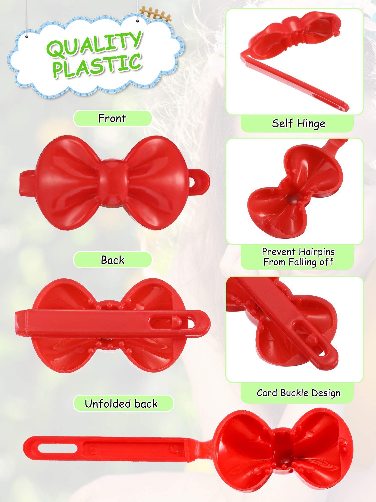 WILLBOND bow barrette adds cute style for school and events