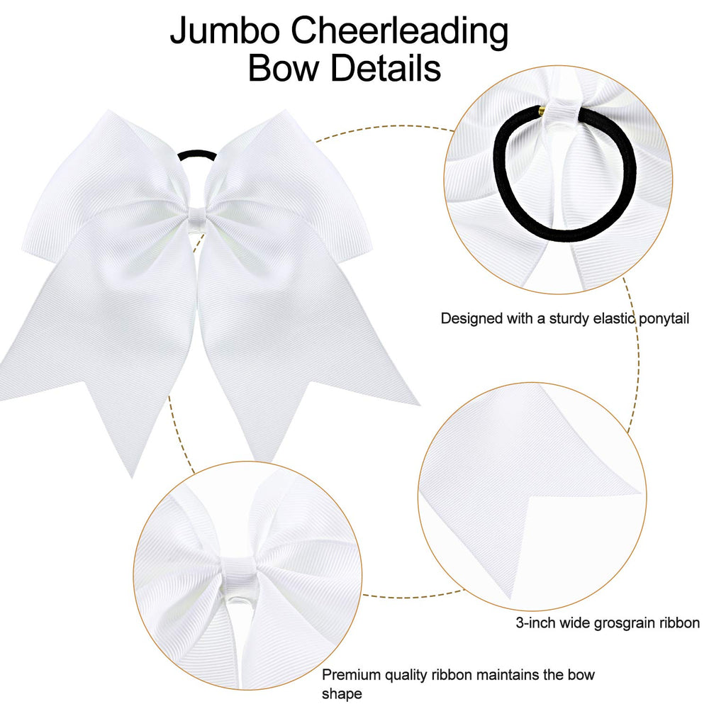 Willbond white cheer bow worn with school uniform to boost spirit