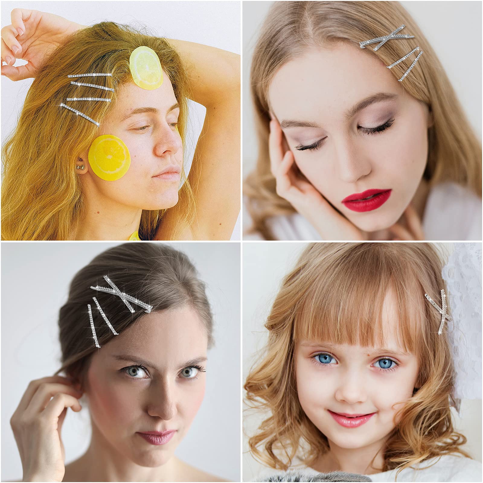 Clip de pelo Willbond con cristal artificial, resistente para fiestas