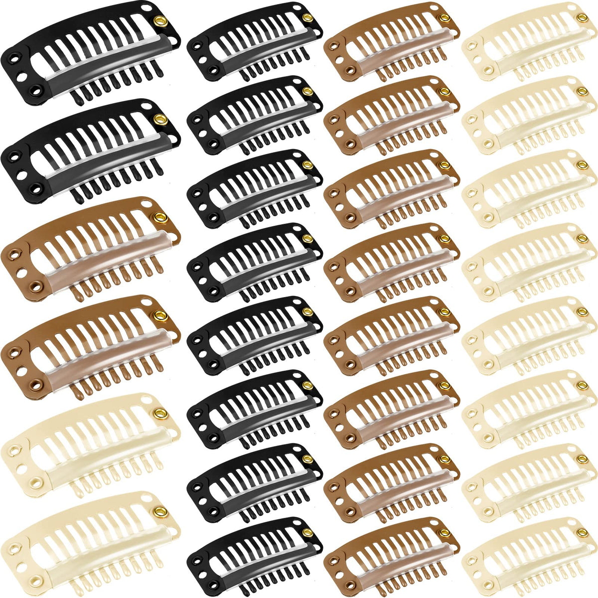 Clip WILLBOND para extensiones con 9 dientes, fijación suave y estable