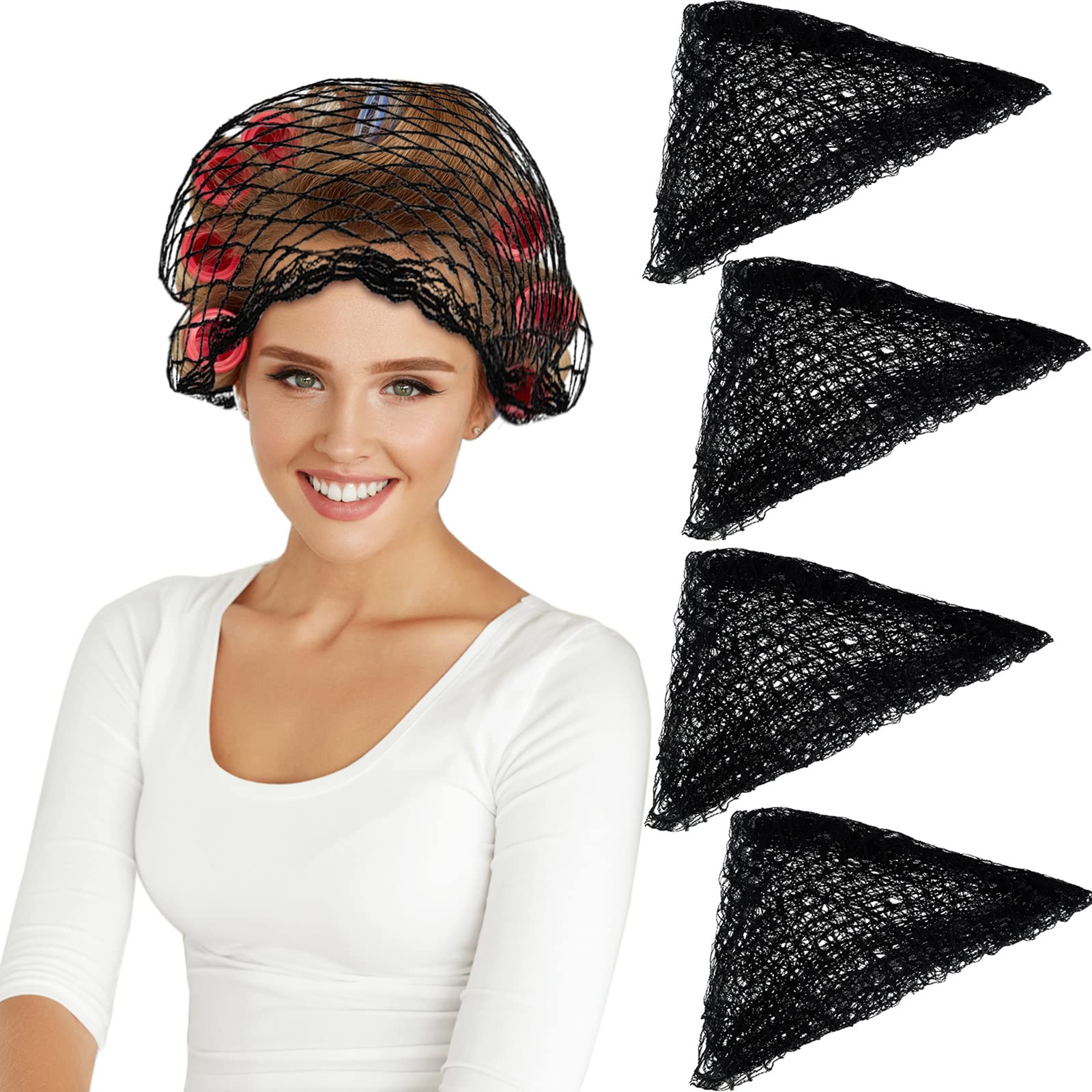 Willbond cotton triangle hair net for rollers keeps curls protected overnight