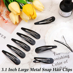 Closeup of Willbond durable metal barrette in black for long wear.