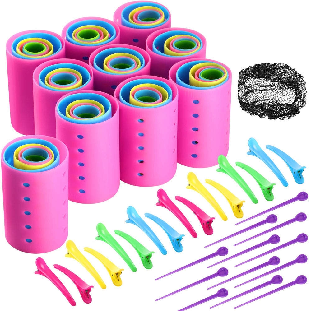 Willbond hair rollers set with 60 multicolor rollers in 6 sizes for versatile styling.