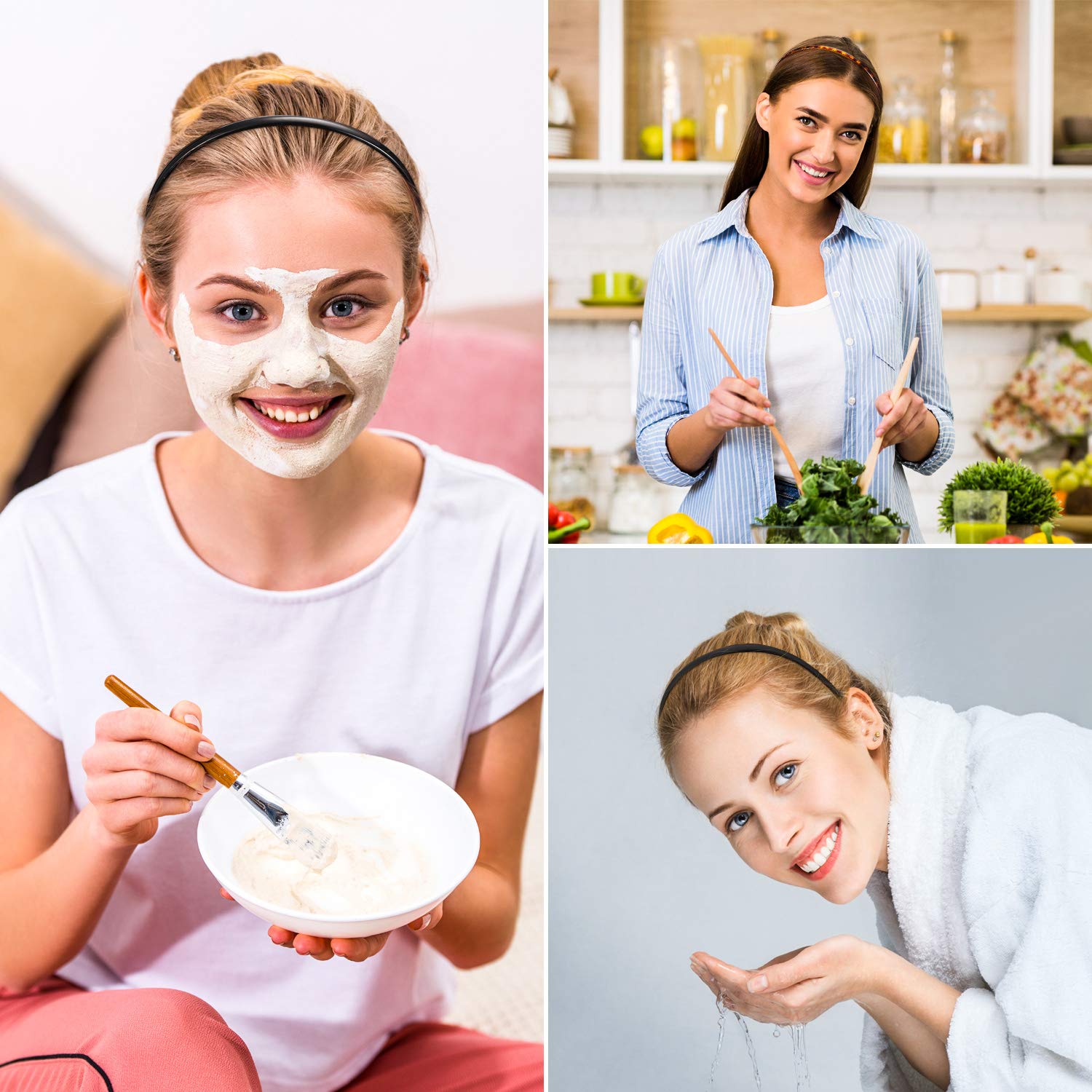 WILLBOND light brown headband in use during makeup routine