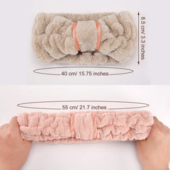 WILLBOND khaki microfiber headband secures hair for makeup sessions.