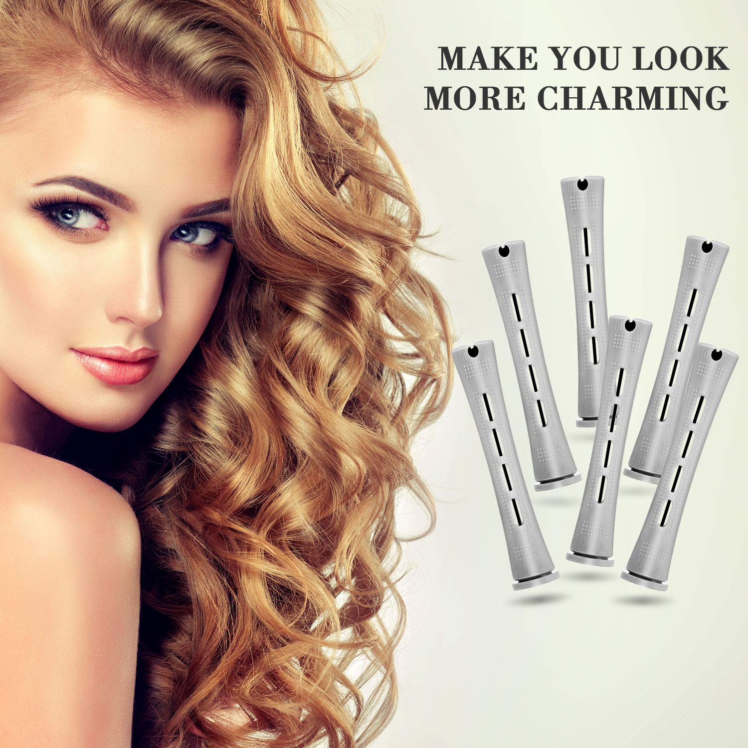 WILLBOND non-slip plastic rods prevent slipping while wrapping hair.