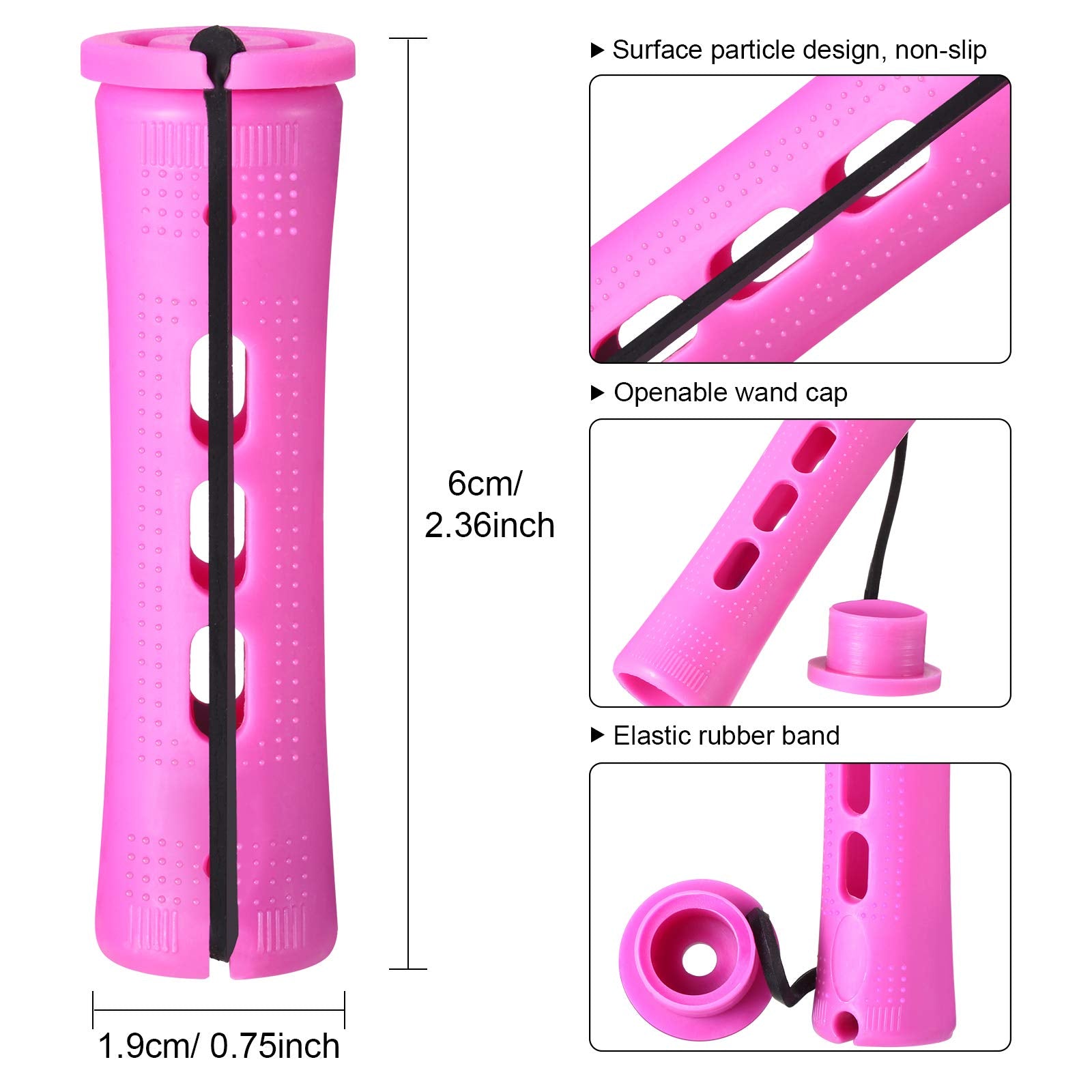 WILLBOND perm rods with elastic bands provide secure curling.