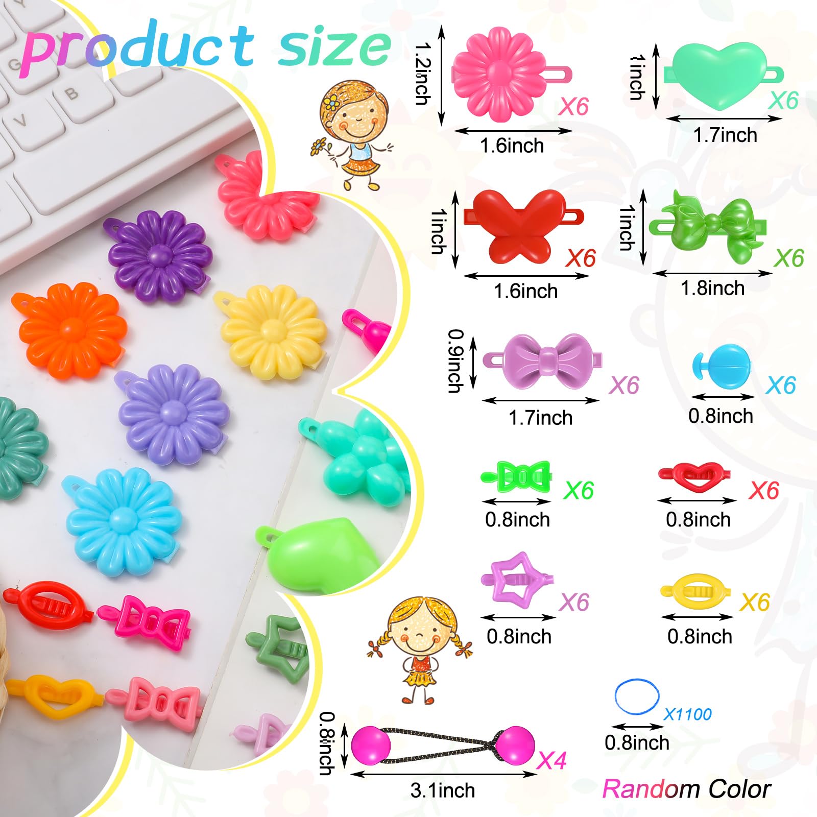 Pinza WILLBOND para niñas mariposa, añade color y estilo al peinado.