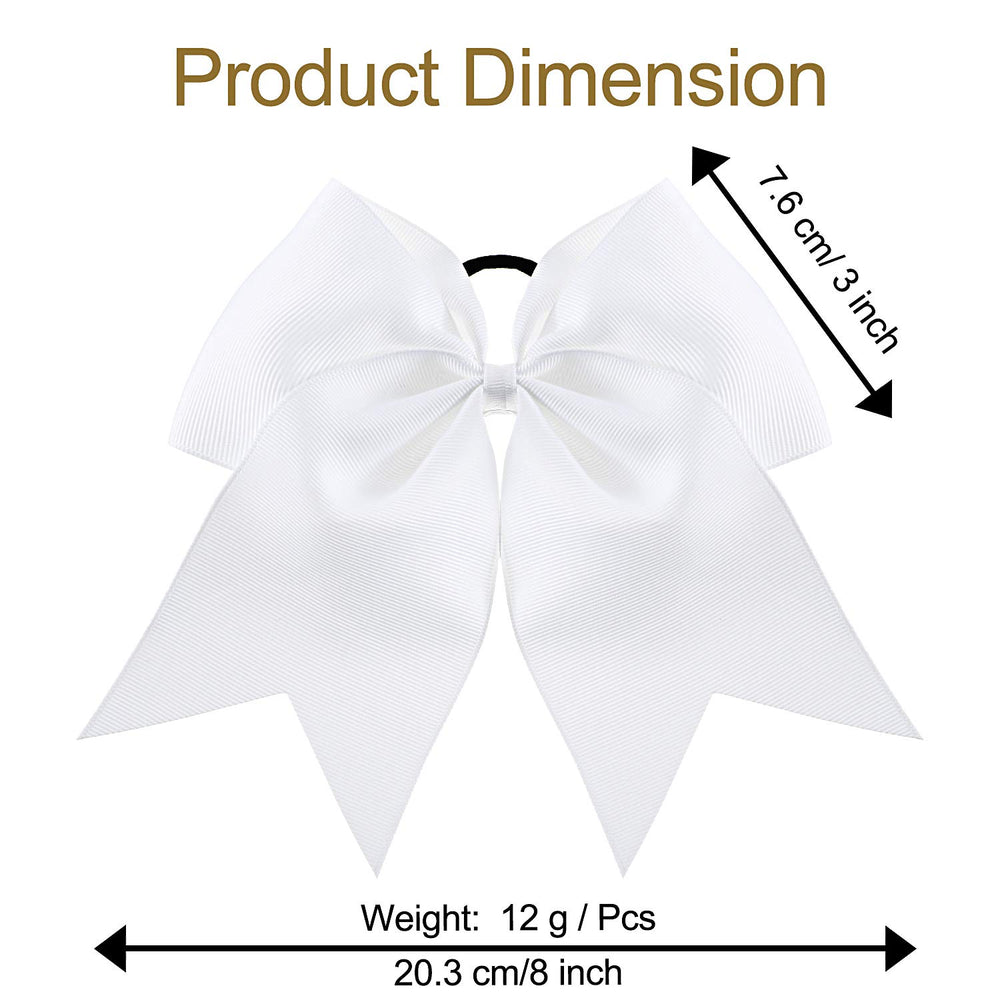 Willbond white bow with elastic ponytail holder for secure wear