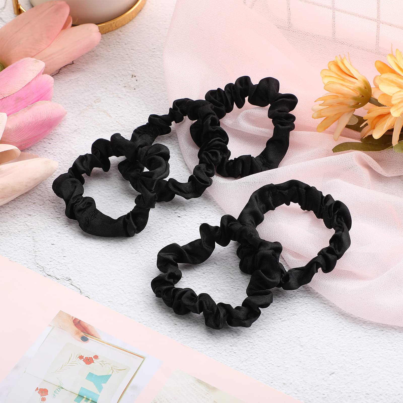 WILLBOND pack of 30 satin scrunchies laid out, versatile for styles.