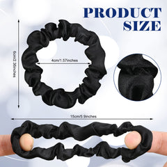 WILLBOND satin scrunchies on a wrist, easy to accessorize outfits.
