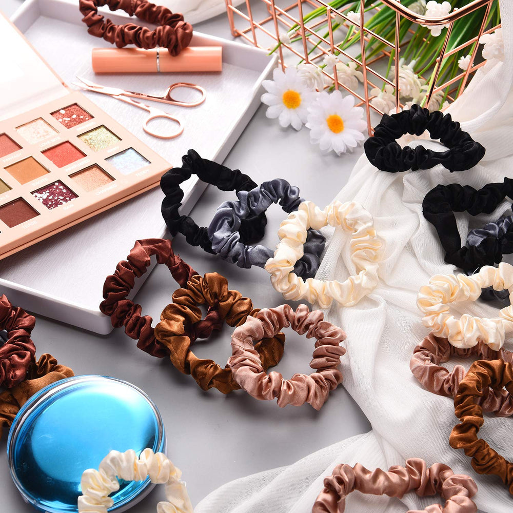WILLBOND satin silk scrunchies black deliver classic, durable grip for everyday use.