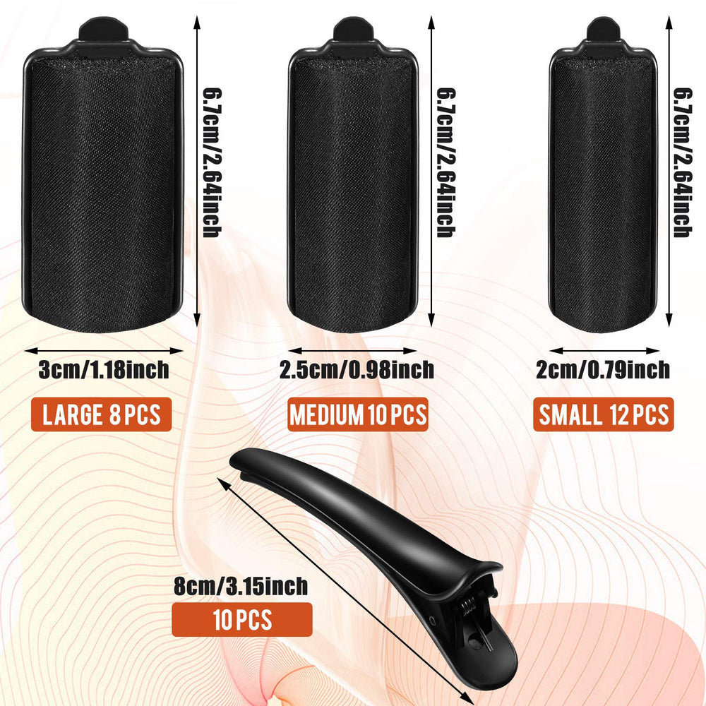 Willbond silk foam rollers with duck teeth clips for secure overnight styling