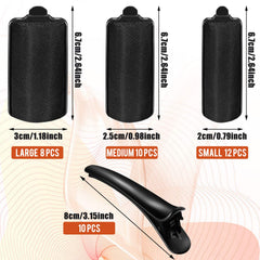 Willbond silk foam rollers with duck teeth clips for secure overnight styling