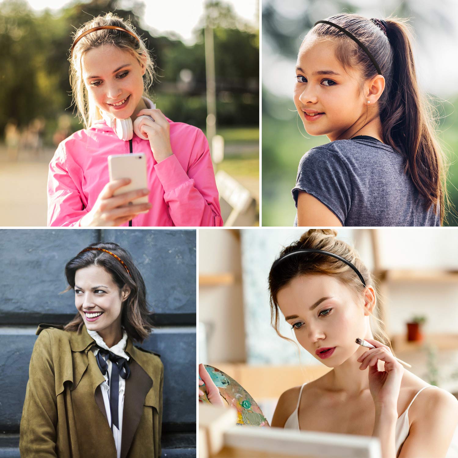 WILLBOND skinny plastic headband with plain design for versatile everyday use.