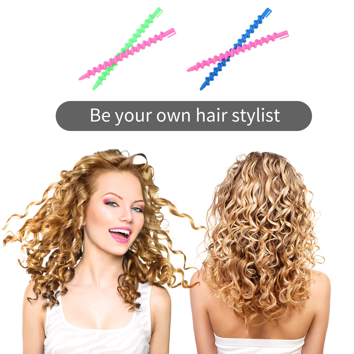 WILLBOND pink spiral perm rod color for gentle curling of long hair