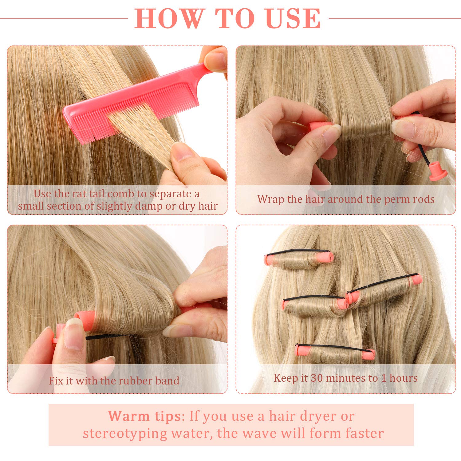 WILLBOND steel rat tail comb for precise sectioning during styling.
