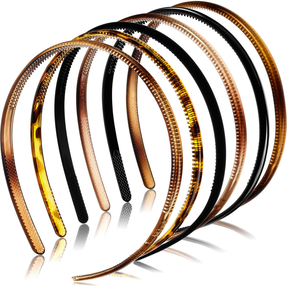 WILLBOND thin plastic headband with teeth in light brown for secure daily wear.