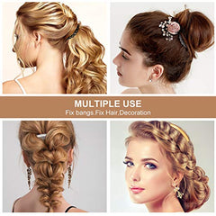 WILLBOND black arc-design wedding veil clip secures elegant hair accents.