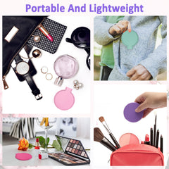 Windspeed white mini folding round mirror for travel and purse use.
