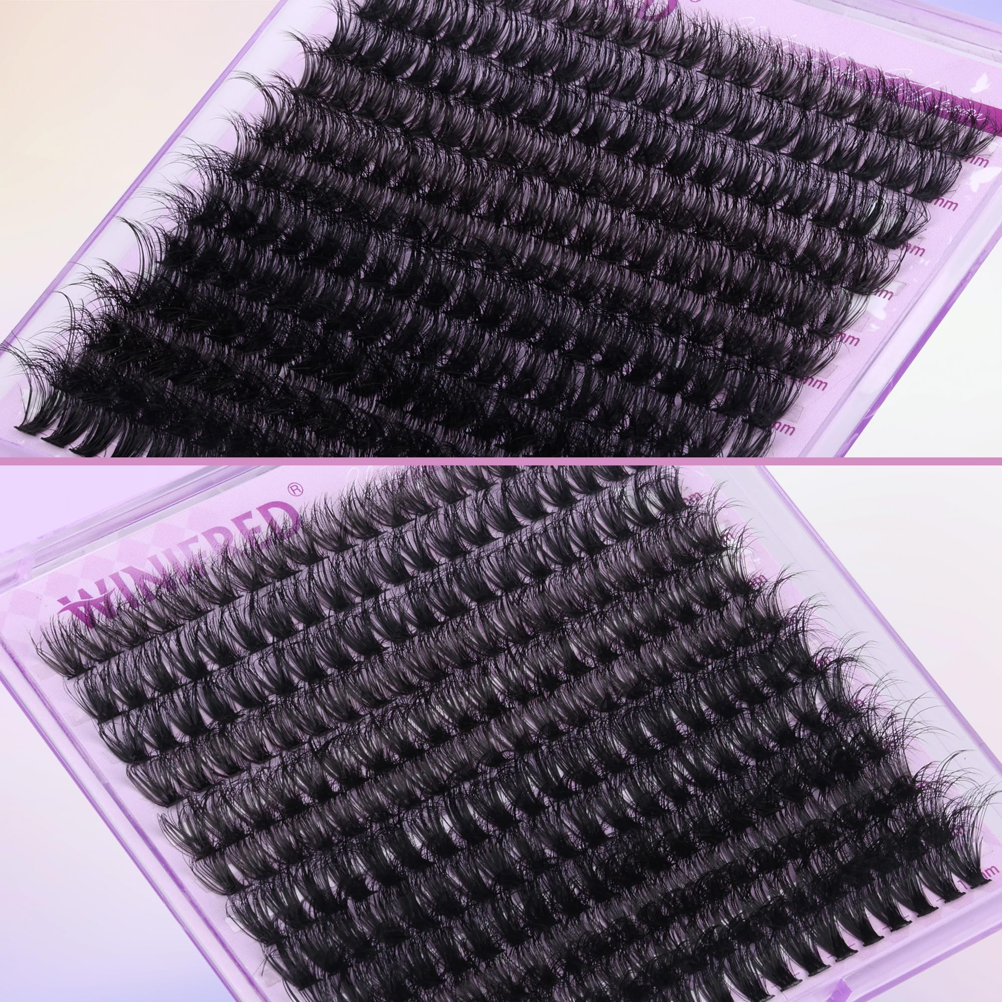 Winifred 10-16mm wispy lash clusters for varied eye shapes.