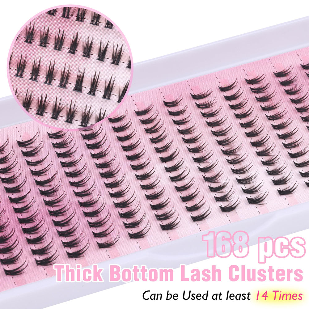 Soft faux mink fibers of Winifred bottom lash clusters show lightweight feel