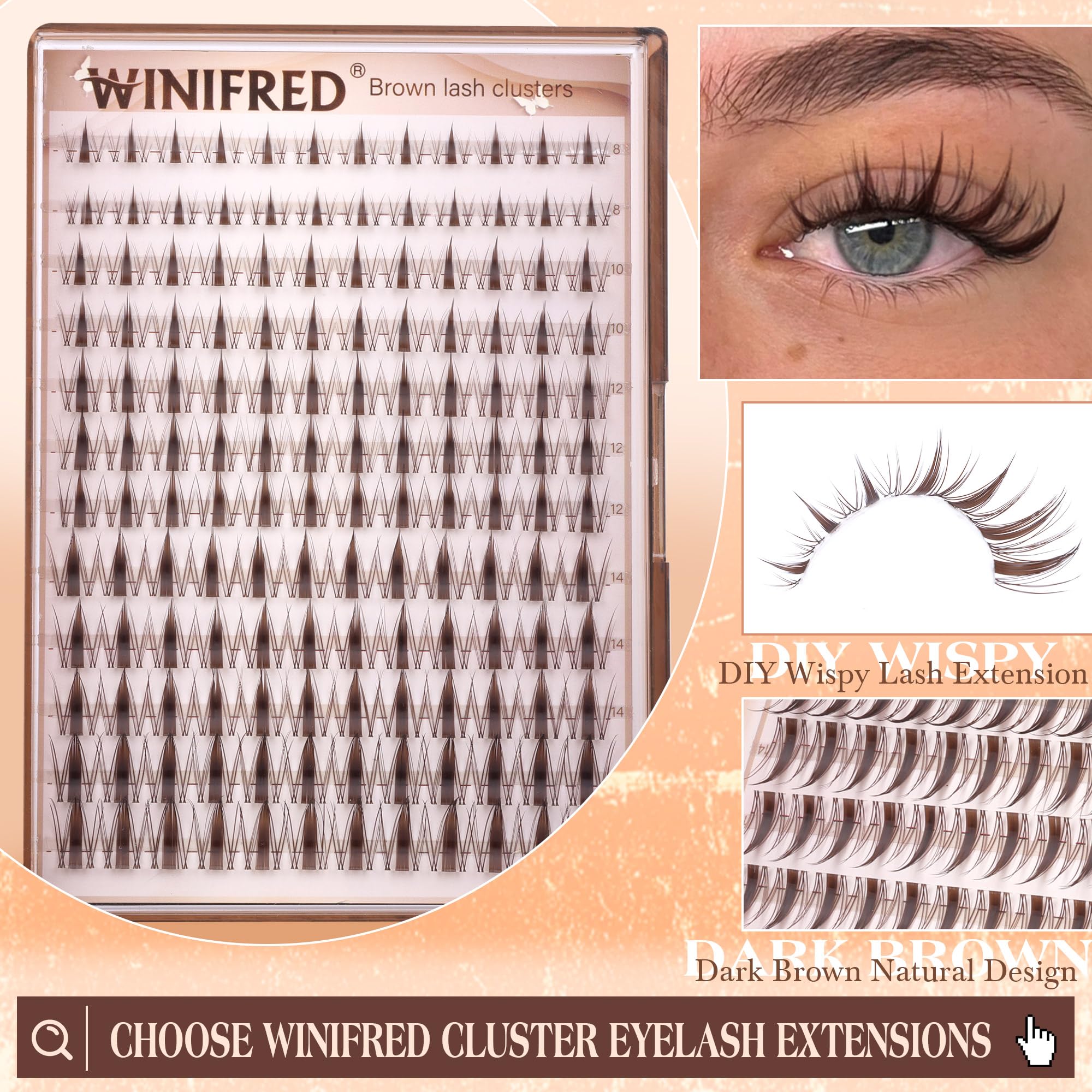 Winifred DIY-friendly clusters for at-home lash styling