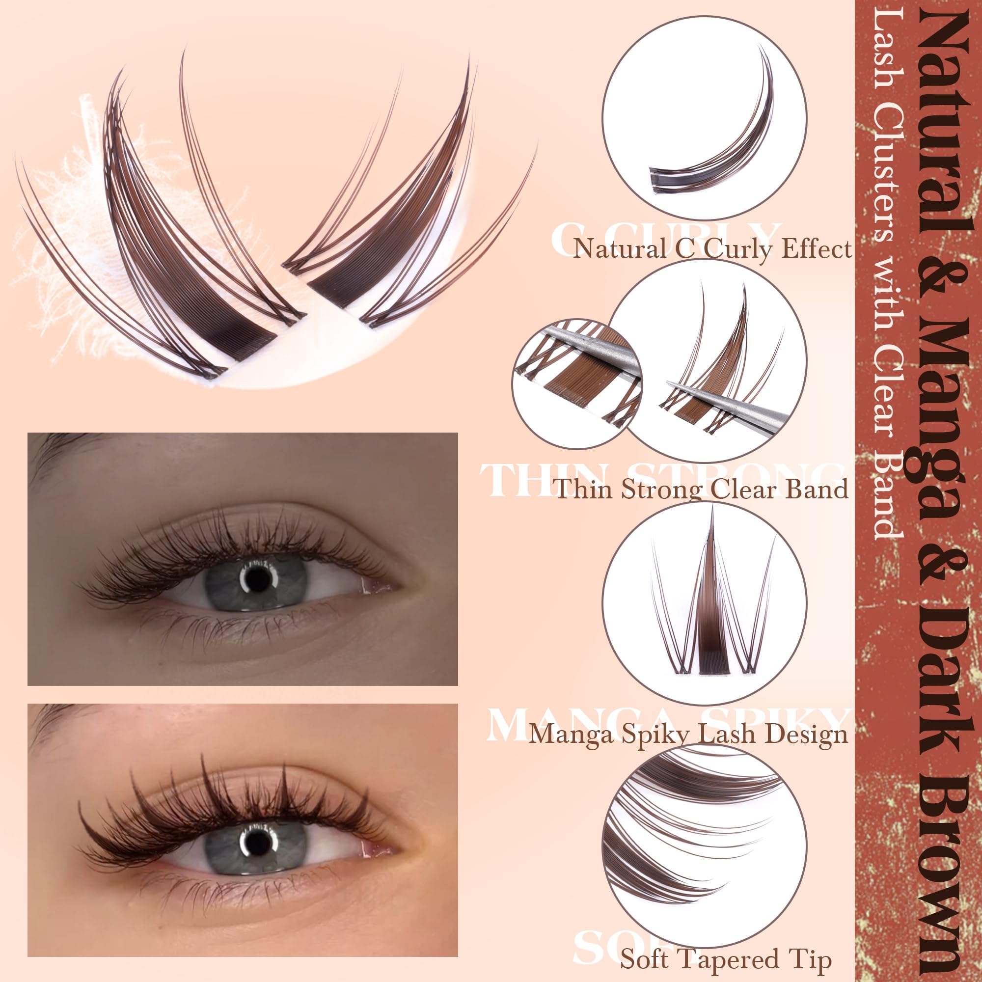 Winifred manga wispy lash clusters for subtle daily volume