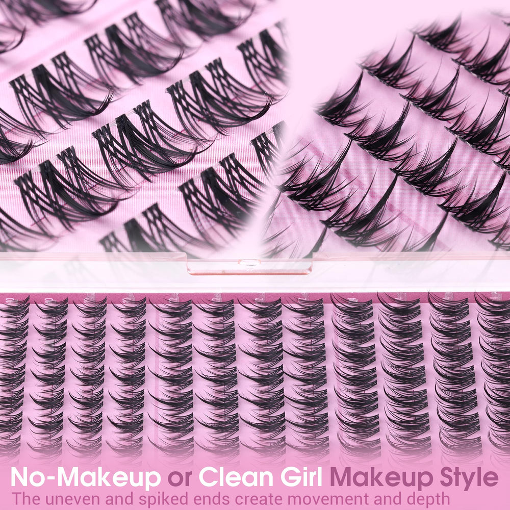 Winifred Curly C-design lash clusters fit natural lashes.