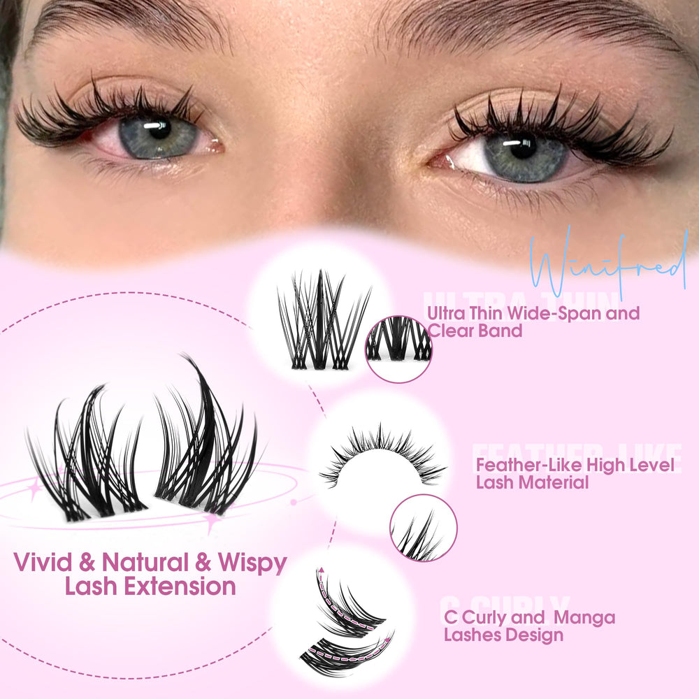 Winifred Invisible Clear Band lashes provide comfortable wear.