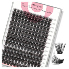 WINKGIGGLE cluster lashes wispy D curl for natural, voluminous look and simple DIY wear.