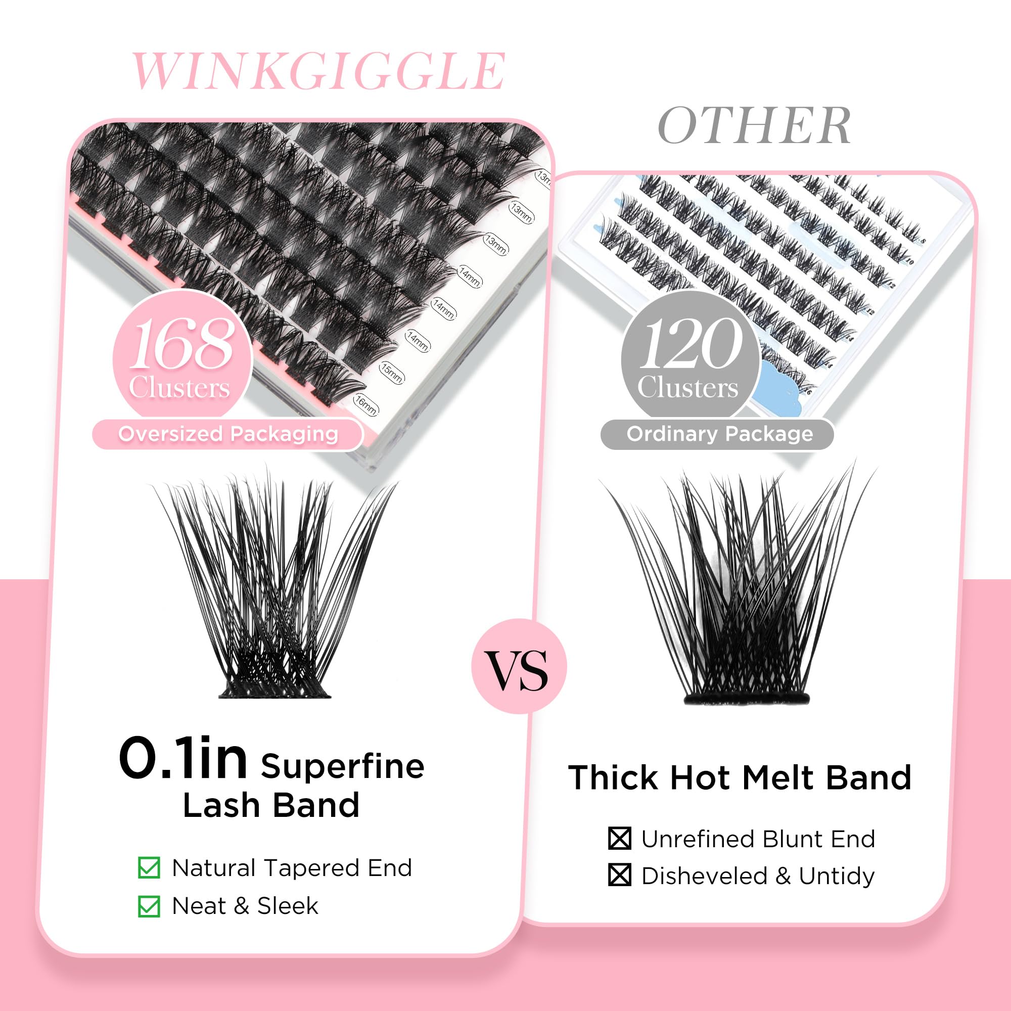 WINKGIGGLE soft, lightweight clusters stay comfortable and reusable with proper care.