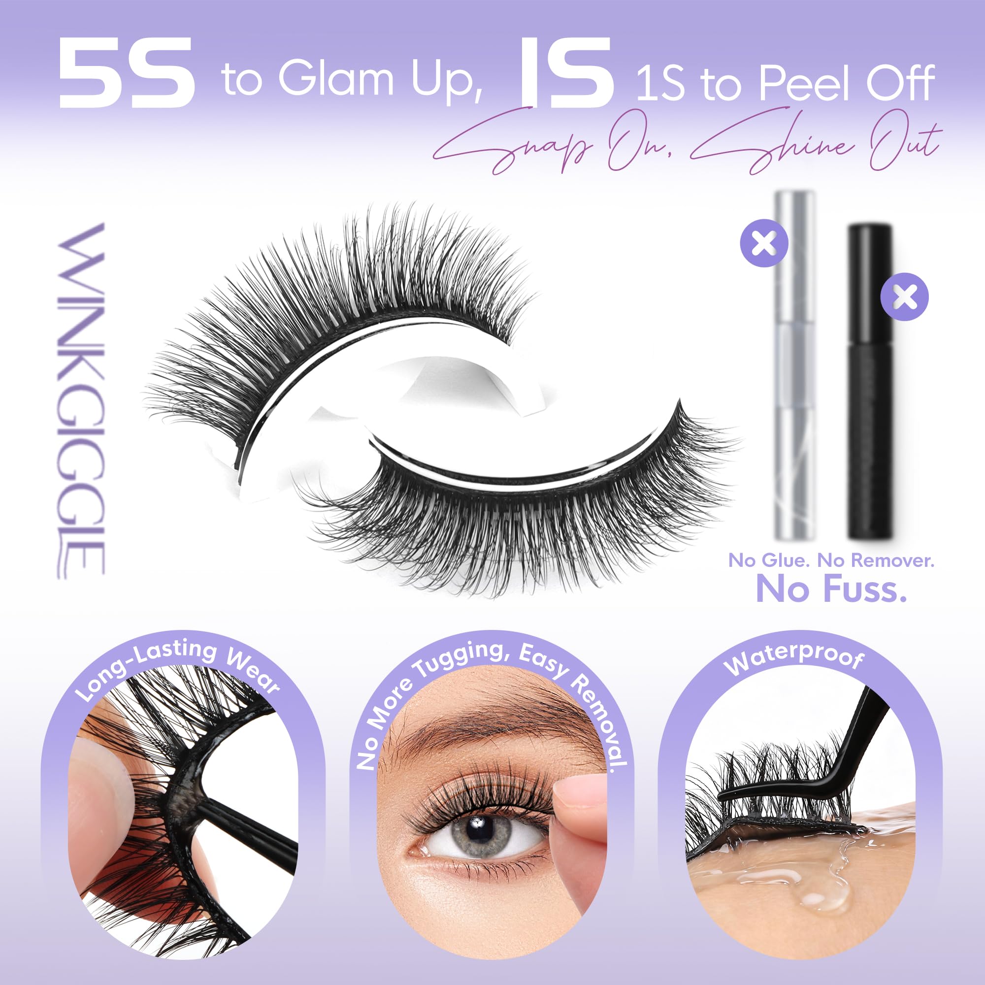WINKGIGGLE press-on lashes ease of application without glue