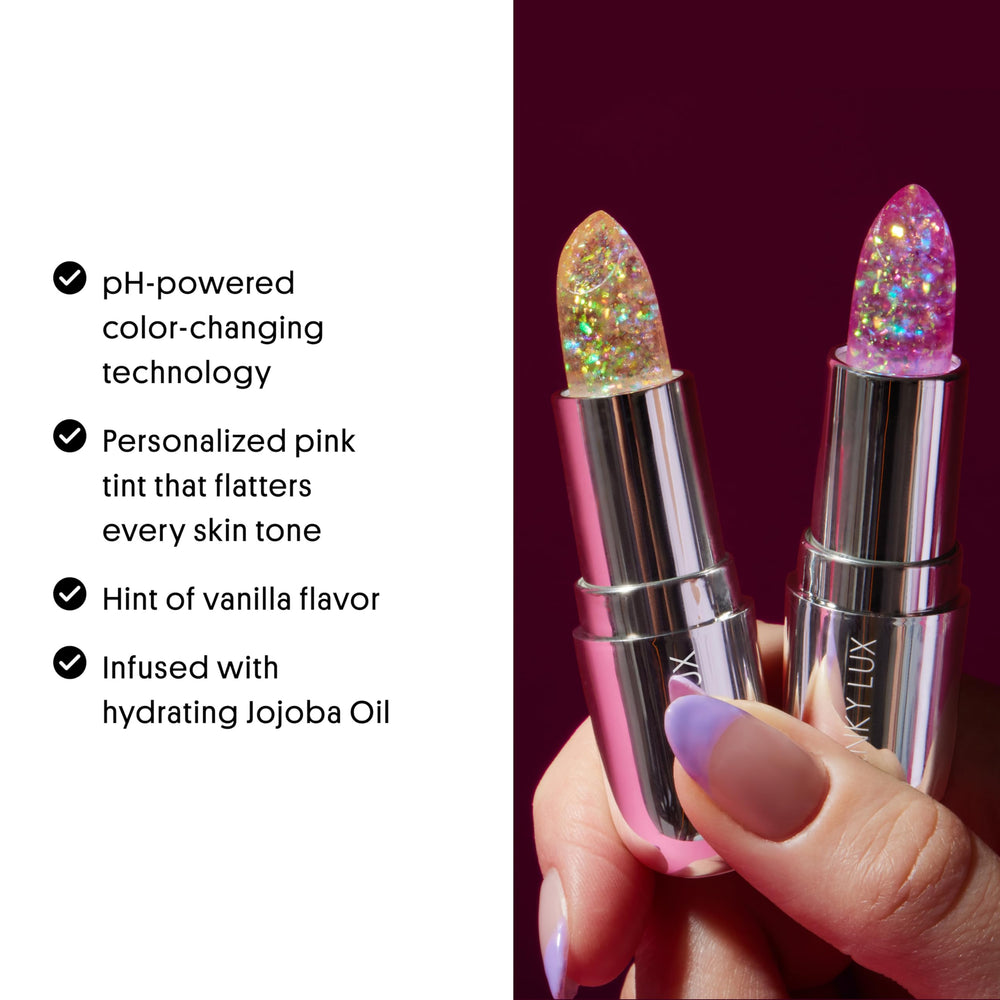 Con aceite de jojoba, Winky Lux Confetti nutre labios.