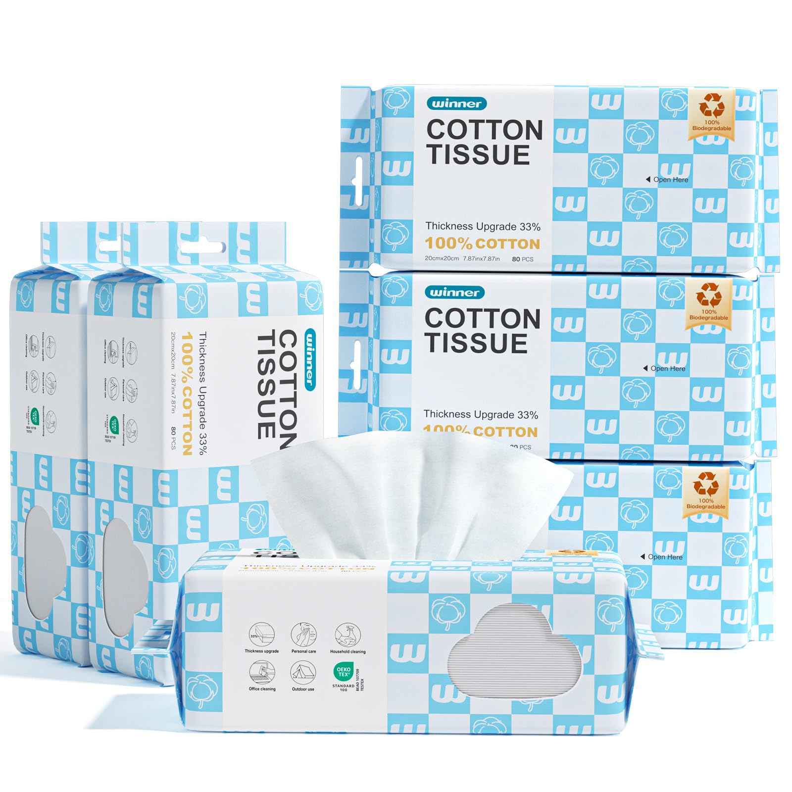 Winner soft face towels with dense texture for plush cleansing.