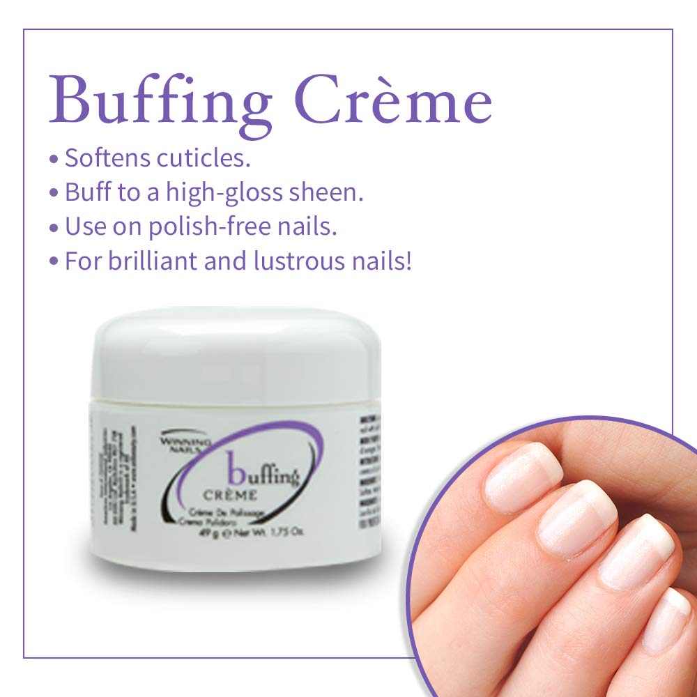 Winning Nails Buffer and Cream deliver gentle ridge removal for smooth natural nails.