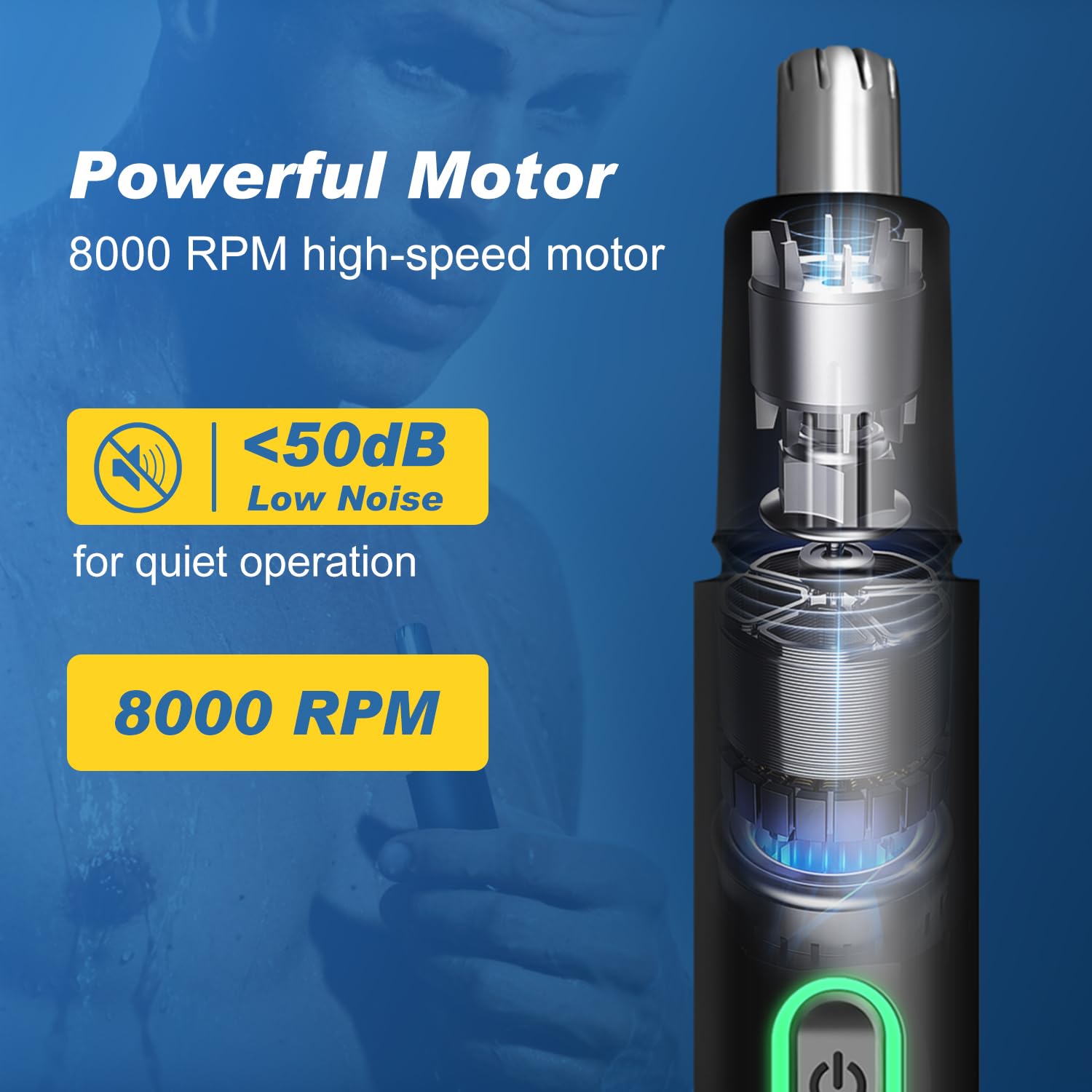 Winsea USB rechargeable battery supports convenient travel grooming.