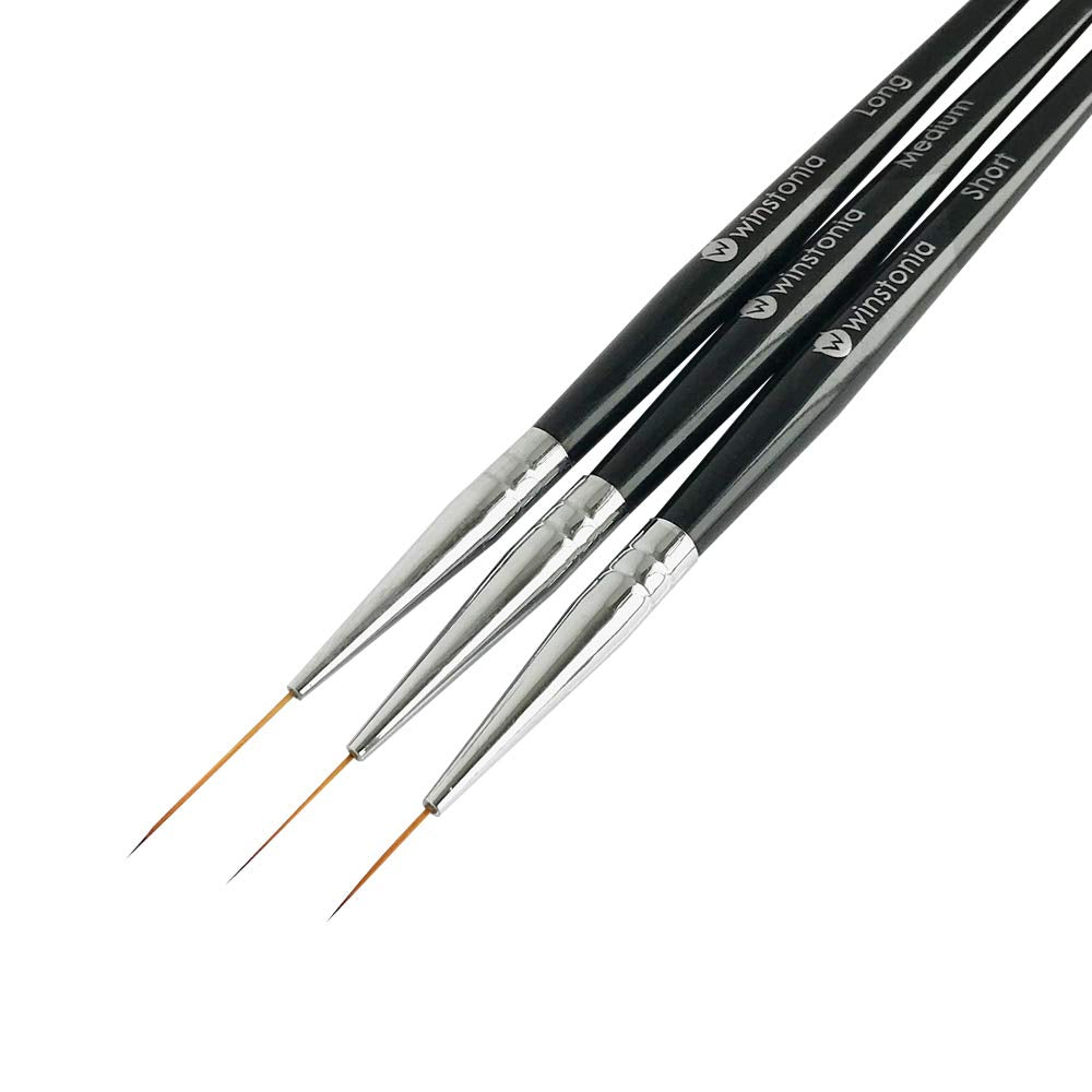 Winstonia striping brush short tip for precise horizontal nail art lines