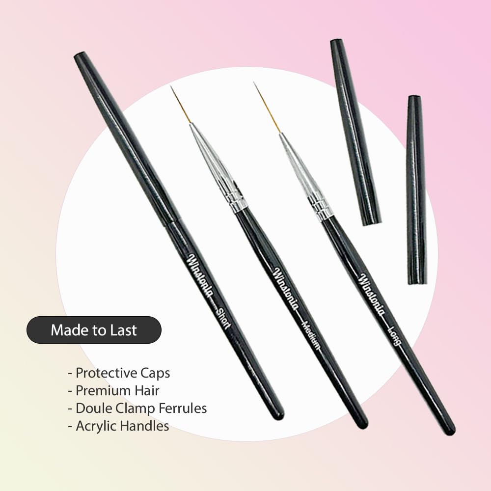 Winstonia striping brush helps blending and fine detailing in nail art