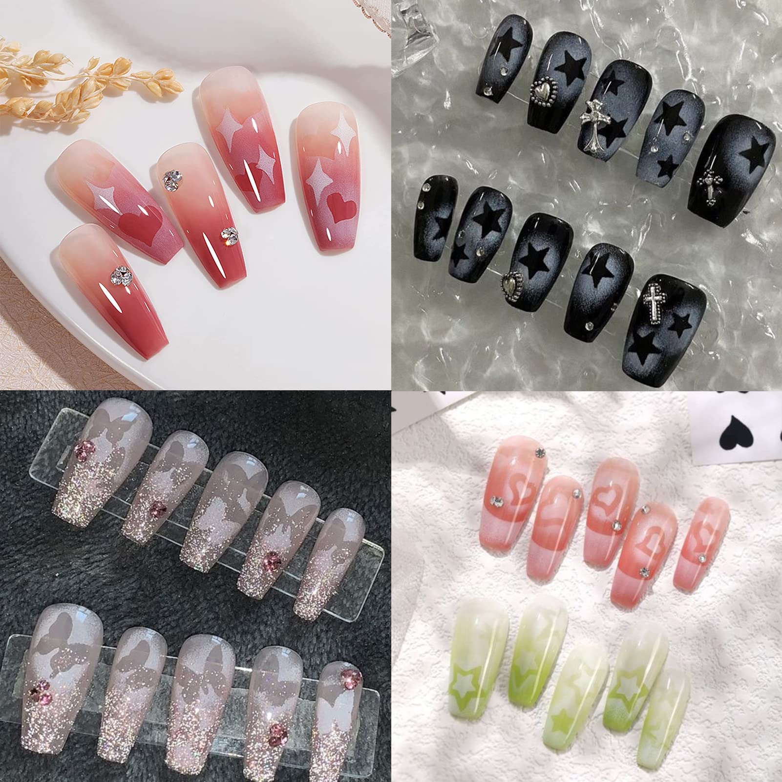 Winthrop hollow-pattern nail stencils for hollow designs and airbrush use