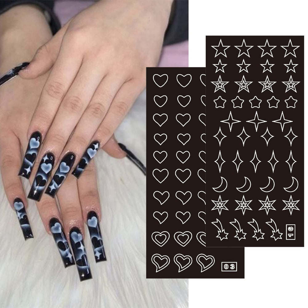 Winthrop love hearts nail stickers for romantic nail art and DIY crafts