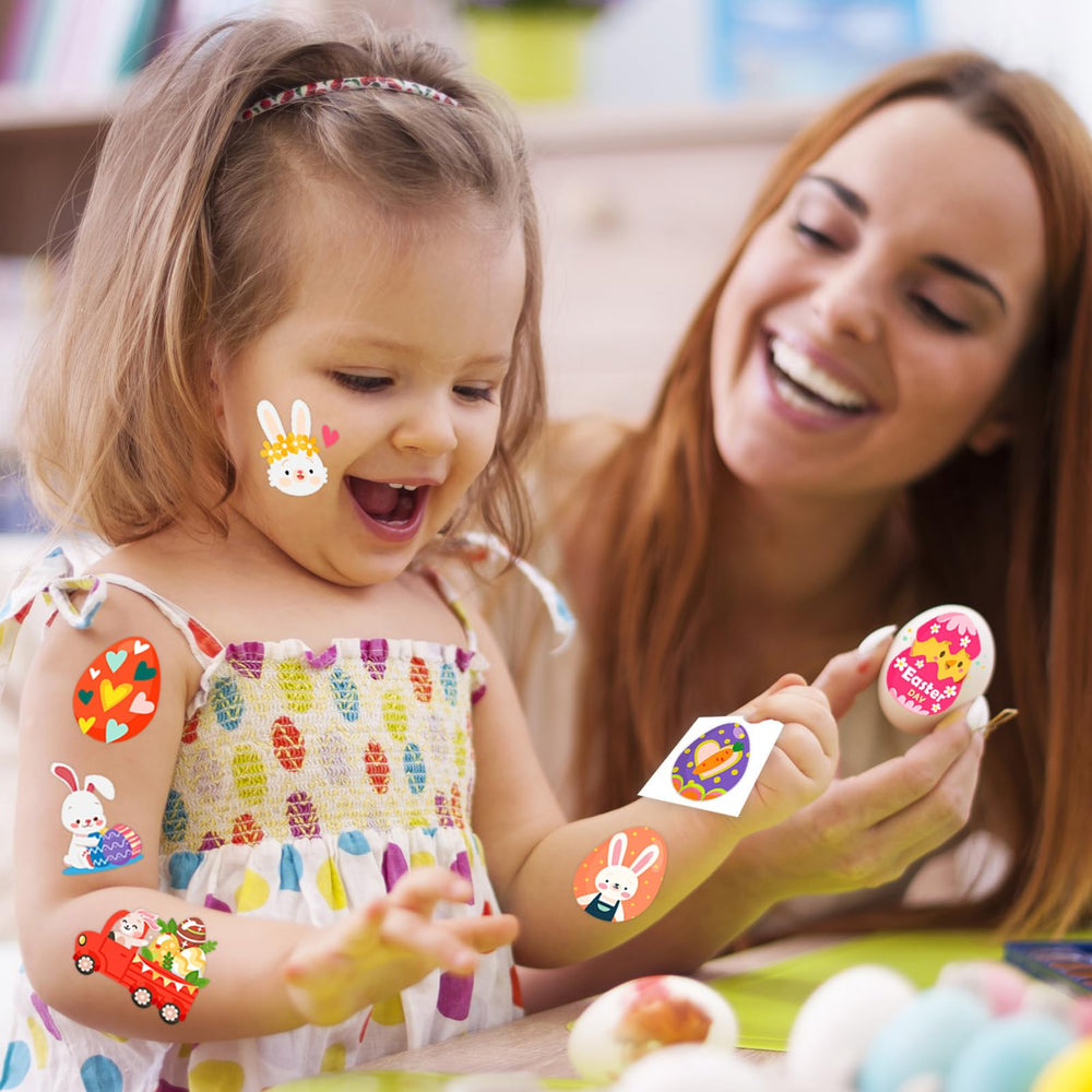 Winthrop 60-design Easter tattoos provide versatile patterns for classroom games.