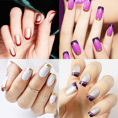 Arte de uñas francesas Winthrop con diseños para combinar con colores.