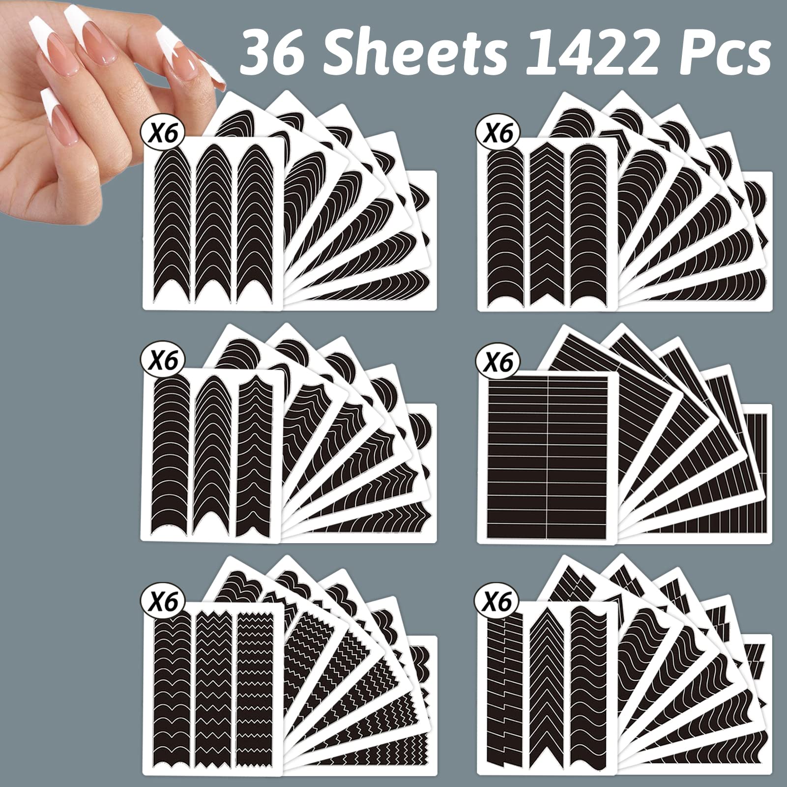 Winthrop French tip guides V-shaped for crisp lines and versatile nail art.
